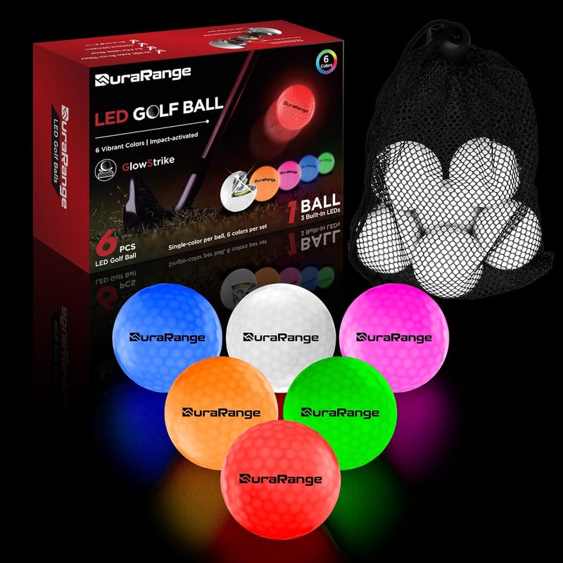 DURARANGE Glow in The Dark Golf Balls - Ultra Bright LED Golf Balls for Night Golf - Novelty Night Golf Gift for Men and Women | Backyard Practice Putting Green - Image 1